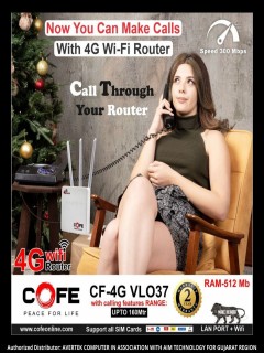 Cofe CF-4GVL037 Single Band 4G LTE Router (White, 300 Mbps)